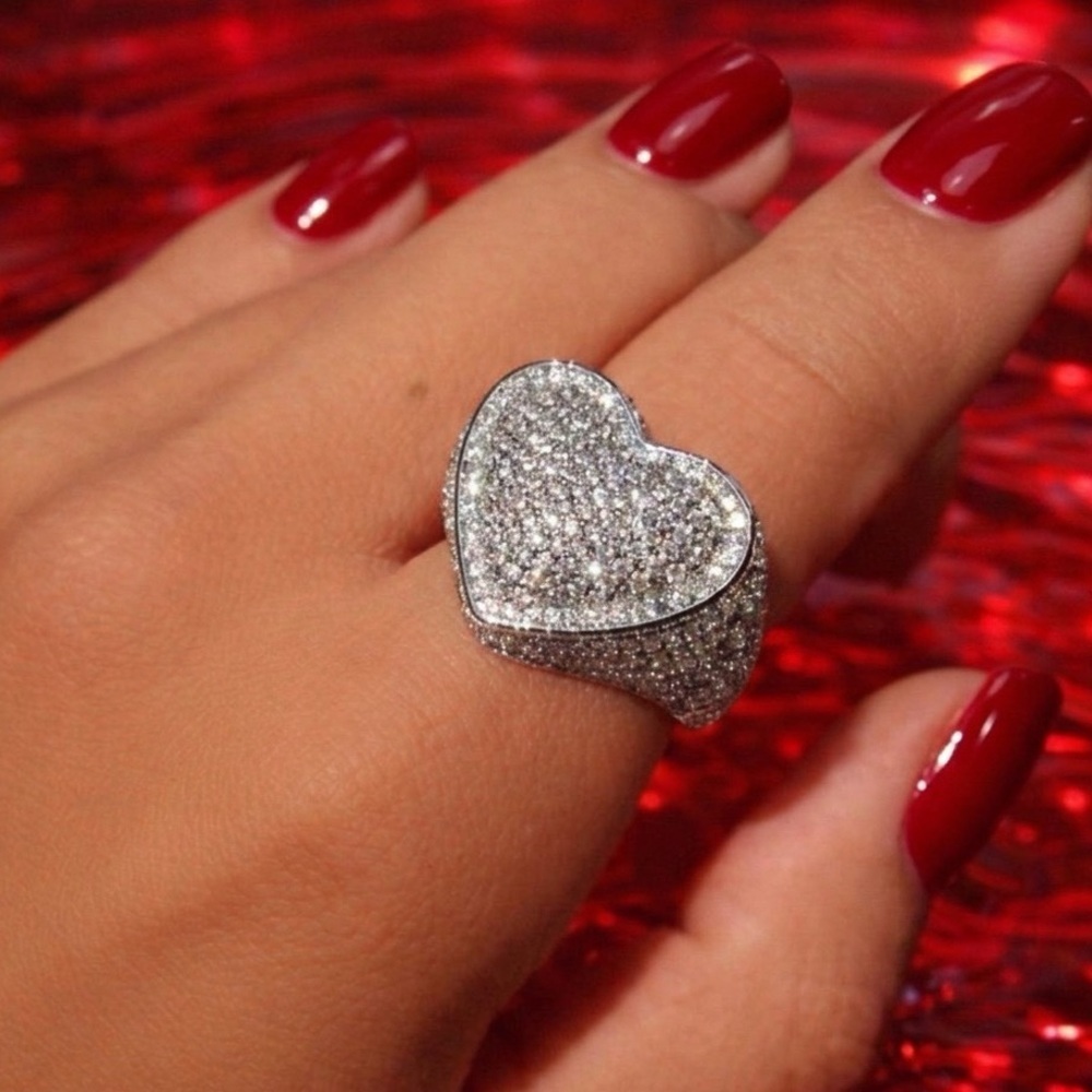 Silver Heart Ring size 7- Women's heart ring